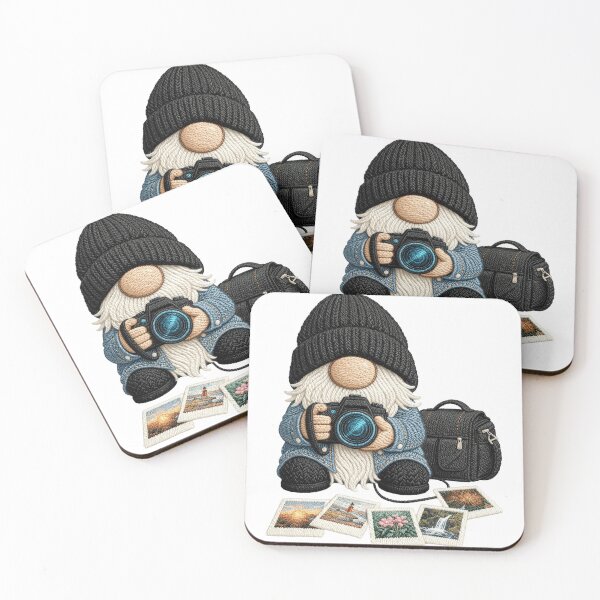 Item preview, Photography Gnome with Camera – Cozy Faux Knitted Photographer Design designed and sold by winniwinston.