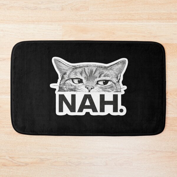 Item preview, Side-Eye Cat “Nah.” Funny Reaction Sticker designed and sold by CheninaStore.