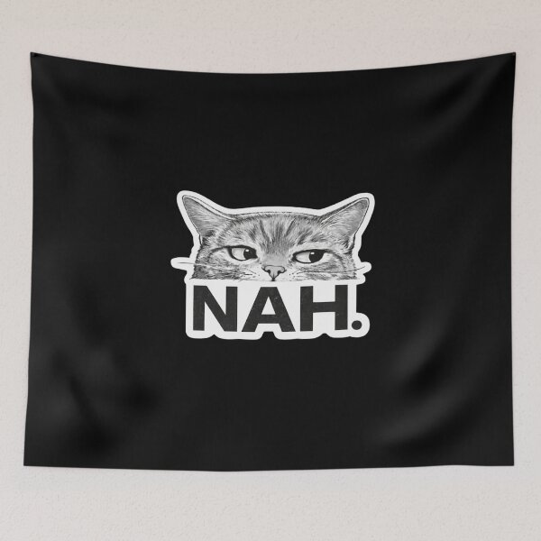 Item preview, Side-Eye Cat “Nah.” Funny Reaction Sticker designed and sold by CheninaStore.