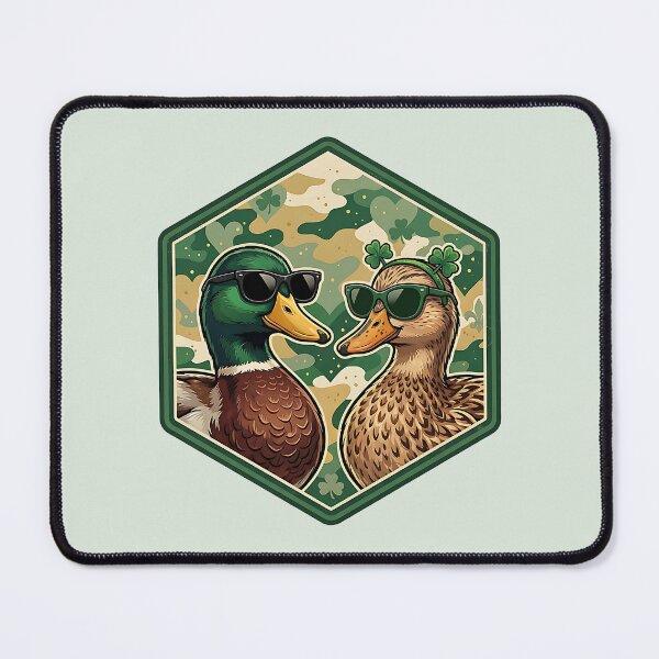 Item preview, Funny St. Patrick’s Day Duck Couple – Lucky Mallard Badge Design designed and sold by SkyTastic.
