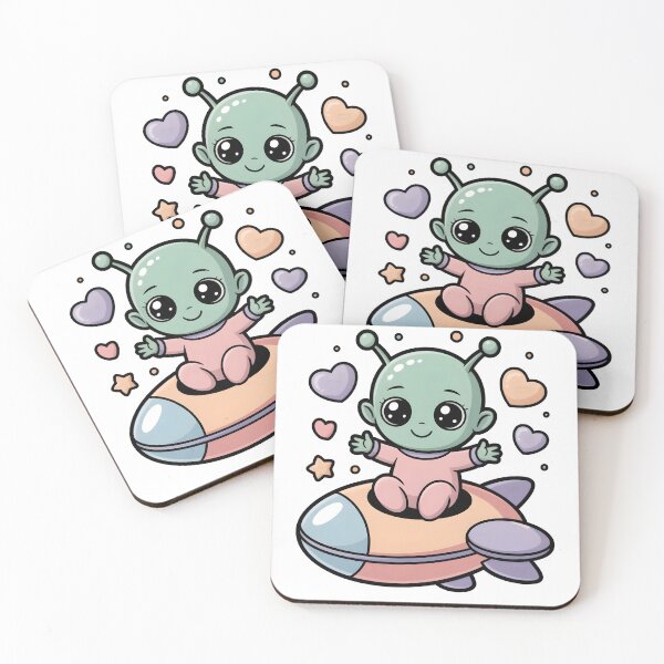 Item preview, Baby on Board Alien – Cute Funny UFO Illustration designed and sold by Liva Art.