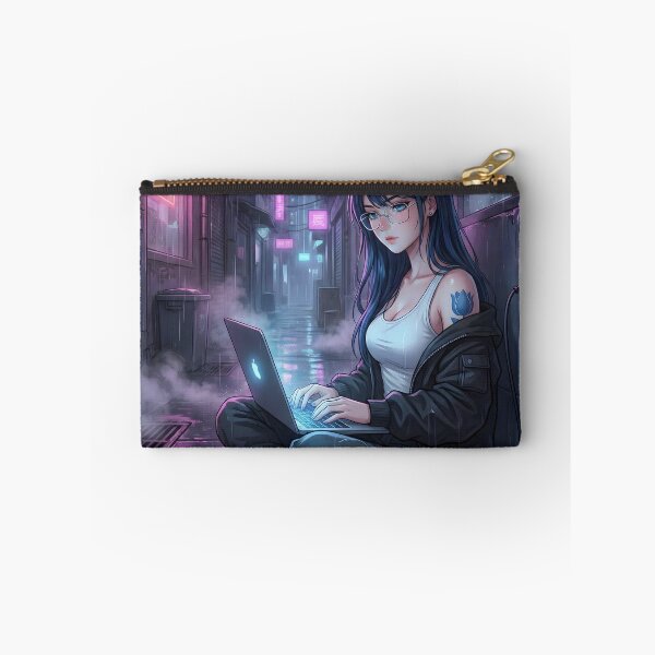 Item preview, Lyra "The Blue Phantom" | Cyberpunk Anime Hacker Girl & Neon City Art designed and sold by Ahmed-G-Designs.