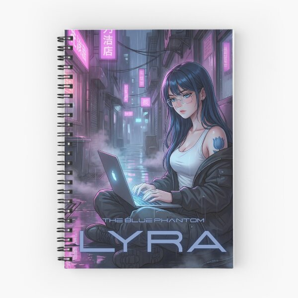 Item preview, Lyra "The Blue Phantom" | Cyberpunk Anime Hacker Girl & Neon City Art designed and sold by Ahmed-G-Designs.
