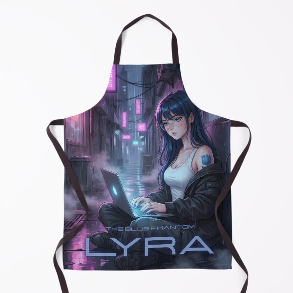 Item preview, Lyra "The Blue Phantom" | Cyberpunk Anime Hacker Girl & Neon City Art designed and sold by Ahmed-G-Designs.