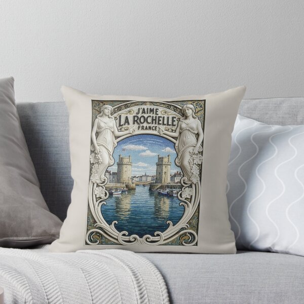 Item preview, J’Aime La Rochelle, France – Art Nouveau Mosaic Harbor Poster designed and sold by FrancophileFun.