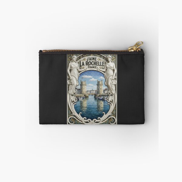 Item preview, J’Aime La Rochelle, France – Art Nouveau Mosaic Harbor Poster designed and sold by FrancophileFun.