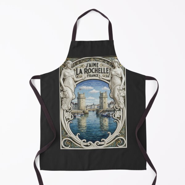 Item preview, J’Aime La Rochelle, France – Art Nouveau Mosaic Harbor Poster designed and sold by FrancophileFun.