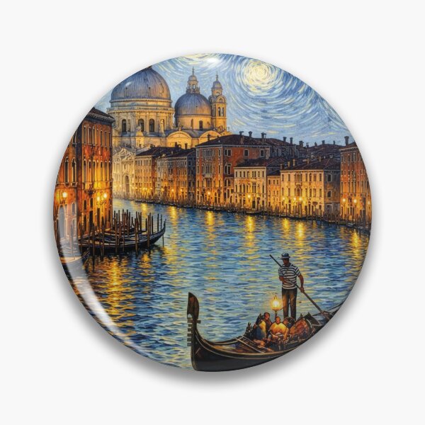 Item preview, Starry Night in Venice – Van Gogh Inspired Canal Scene designed and sold by FortuneAndFrame.