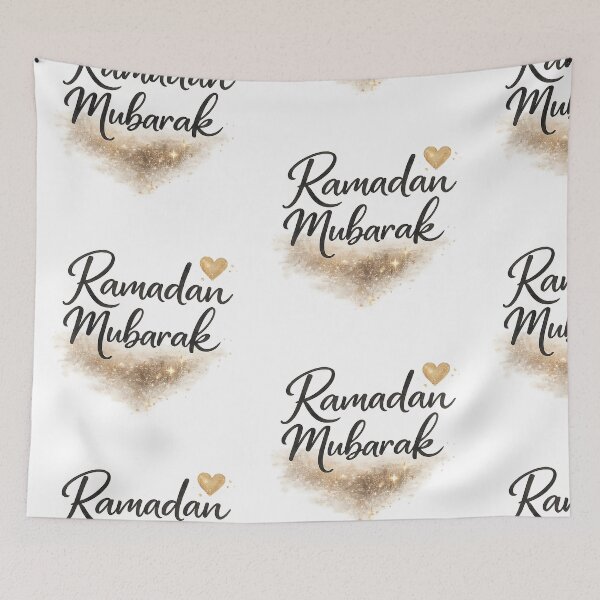 Item preview, Ramadan Mubarak Elegant Gold Dust & Heart designed and sold by Ronojia.