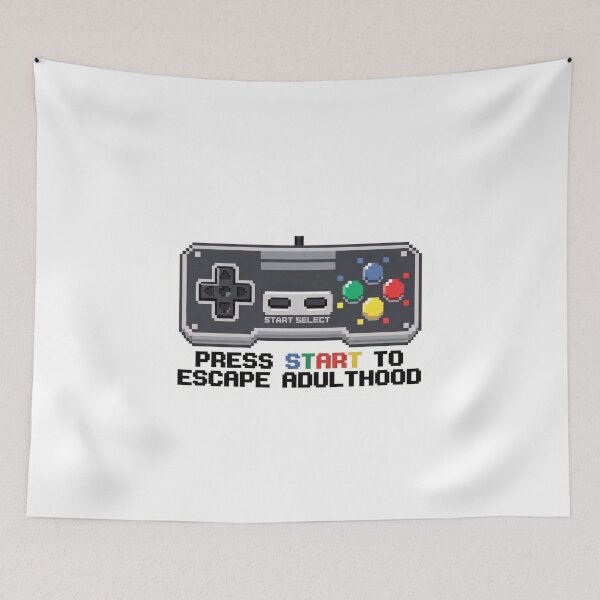 Item preview, Retro Gamer Sticker - Press Start to Escape Adulthood designed and sold by StickerGlitch.