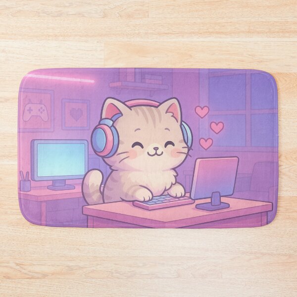Item preview, Chibi Cat Gamer Artwork designed and sold by Eleven Lilacs.