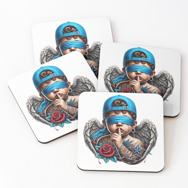 Item preview, Silent Streets Cherub  Blindfolded Angel with Wings & Tattoos designed and sold by jimbo7664.