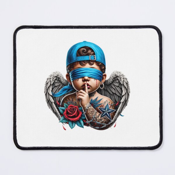 Item preview, Silent Streets Cherub  Blindfolded Angel with Wings & Tattoos designed and sold by jimbo7664.