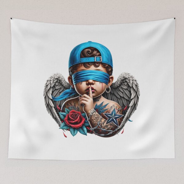Item preview, Silent Streets Cherub  Blindfolded Angel with Wings & Tattoos designed and sold by jimbo7664.