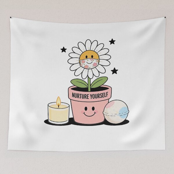 Item preview, Cute “Nurture Yourself” Flower – Self Care Aesthetic Illustration designed and sold by truongloc246.