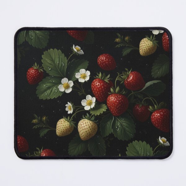 Item preview, Gothic Noir Strawberry: Vintage Botanical Oil Painting Pattern designed and sold by ZEYCAT.