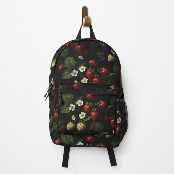 Item preview, Gothic Noir Strawberry: Vintage Botanical Oil Painting Pattern designed and sold by ZEYCAT.