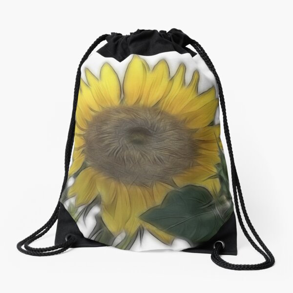 Fractalius Sunflower Drawstring Bag