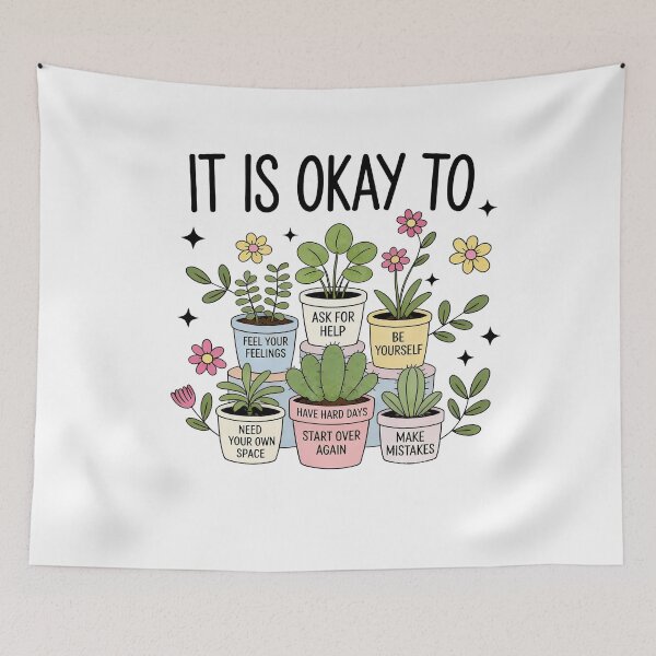 Item preview, Self Care Plants – Feel Your Feelings, Be Yourself, Start Over Again Illustration designed and sold by truongloc246.