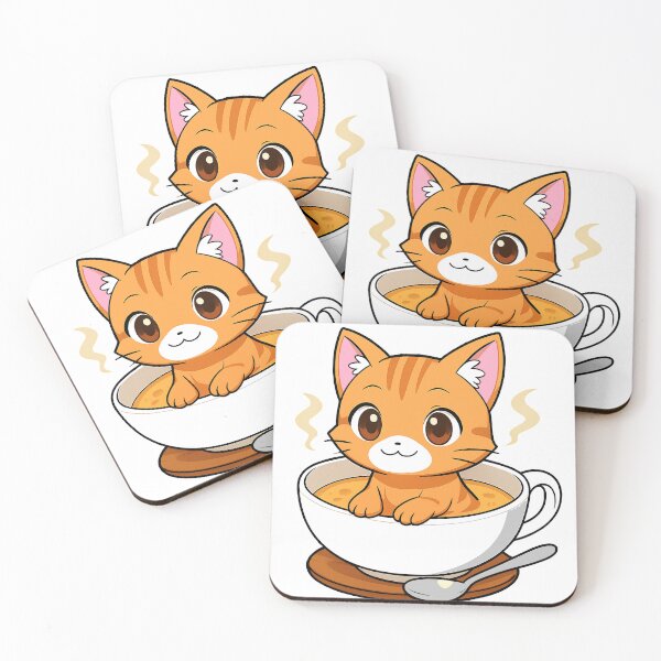 Item preview, Cute Orange Cat in a Teacup Kawaii designed and sold by Skully-Studio.