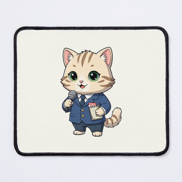 Item preview, Cute Journalist Cat designed and sold by HoopeStylee.