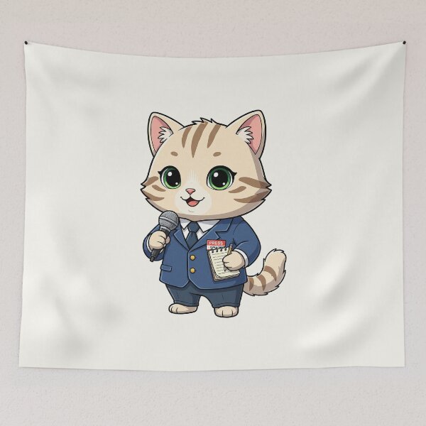 Item preview, Cute Journalist Cat designed and sold by HoopeStylee.