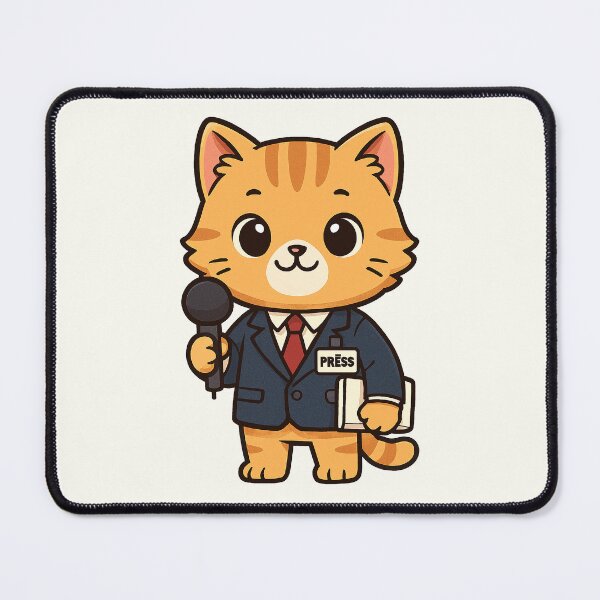 Item preview, Reporter Cat Illustration Kwai designed and sold by HoopeStylee.