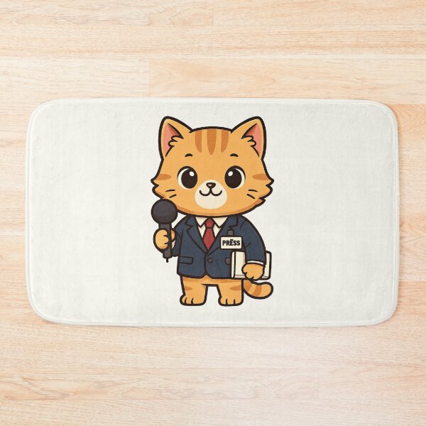 Item preview, Reporter Cat Illustration Kwai designed and sold by HoopeStylee.