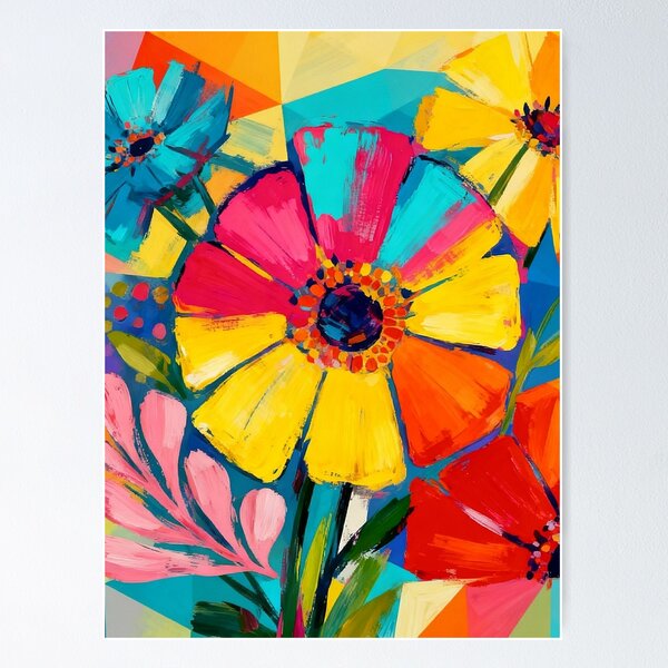 Item preview, Chromatic Bloom, Neon Abstract Flowers designed and sold by KiwiArtistDK.