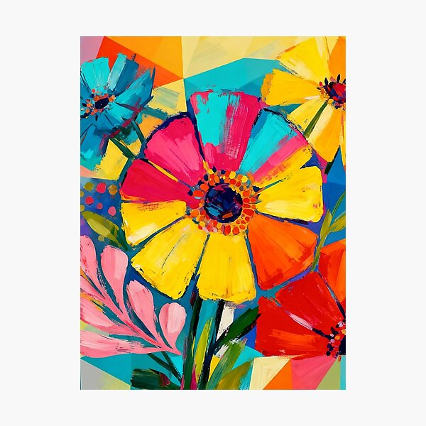 Item preview, Chromatic Bloom, Neon Abstract Flowers designed and sold by KiwiArtistDK.