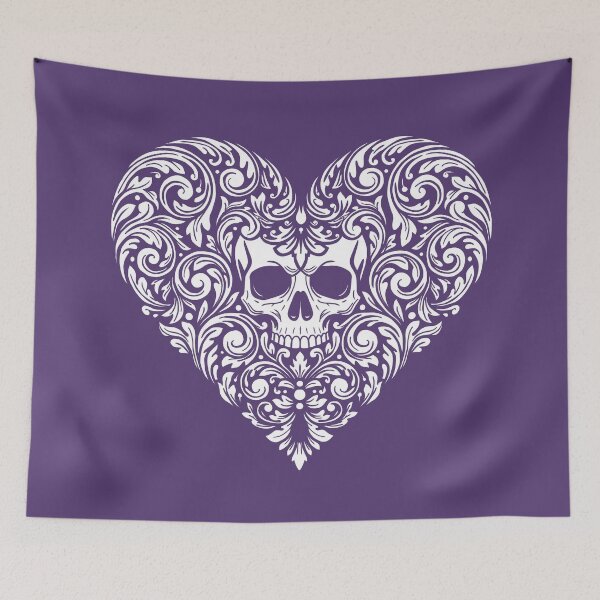 Item preview, Skull Heart White designed and sold by Kathysg.