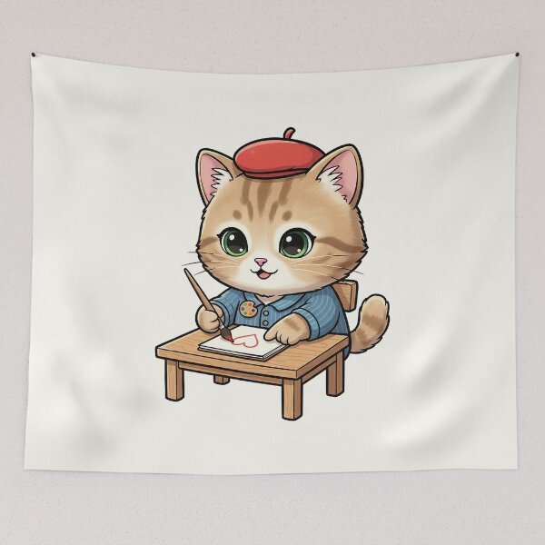 Item preview, Cute Artist Cat designed and sold by HoopeStylee.