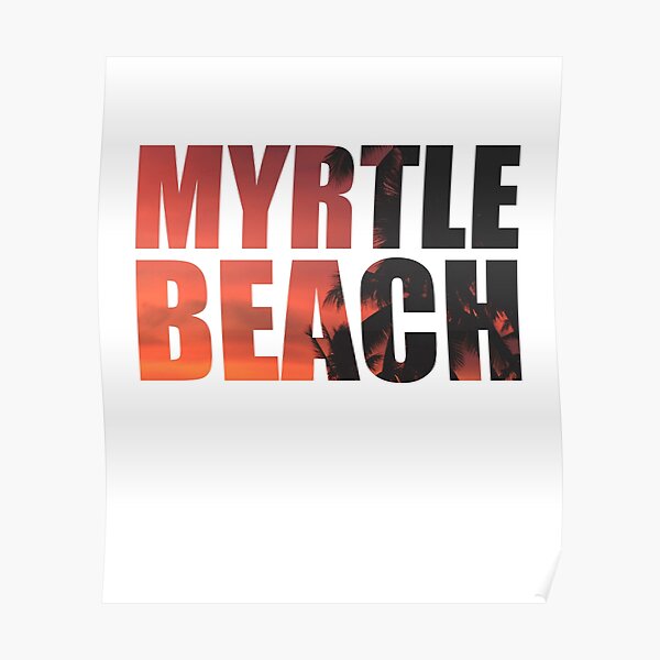 MYRTLE BEACH Beach Palm Tree Poster