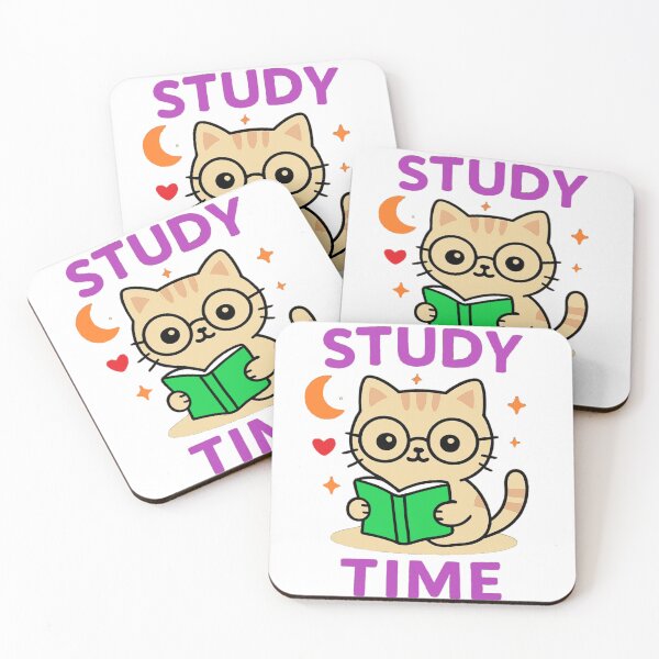 Item preview, Study Time Cat – Kawaii Moon Reader designed and sold by Skully-Studio.