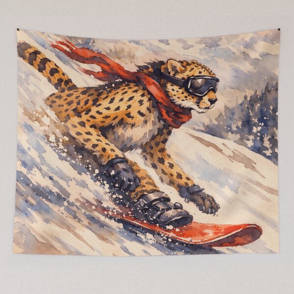 Item preview, Snowboarding Cheetah designed and sold by Sarcastic designs.