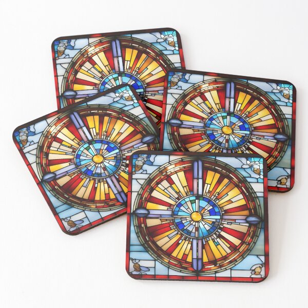 Item preview, Radiant Circular Stained Glass Design – Geometric Sacred Light Art designed and sold by Spectrum Art Gallery.