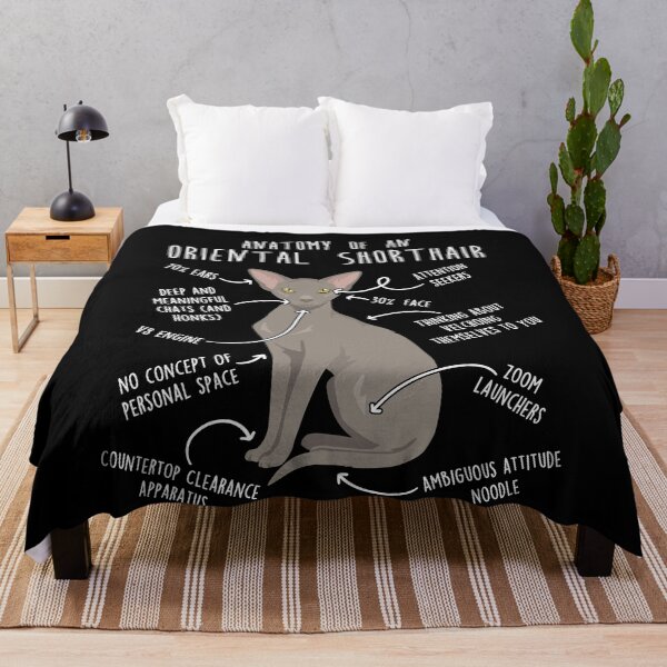 Item preview, Lavender Oriental Shorthair Cat Anatomy designed and sold by Clara Hollins.