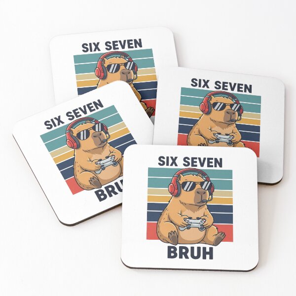 Item preview, six seven bruh Capybara meme designed and sold by VividDripCo.