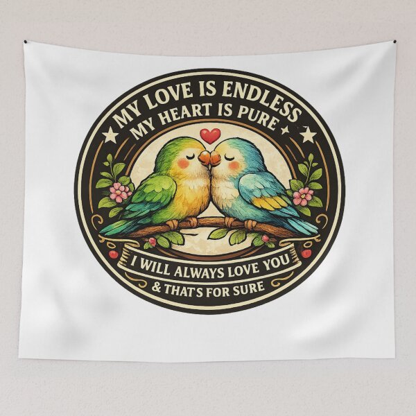 Item preview, two parrots sitting on a tree in love  designed and sold by FoxstarRavas.