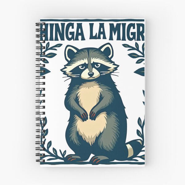 Item preview, Chinga La Migra floral Raccoon - Abolish ICE Protest designed and sold by The Grumpy Pet Club.