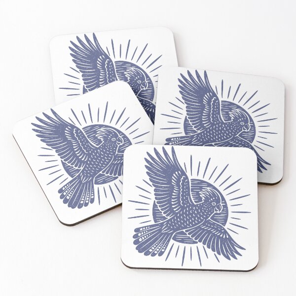 Item preview, Black Cockatoo in Flight – Linocut Sun Australian Wildlife Art designed and sold by Aritxa.