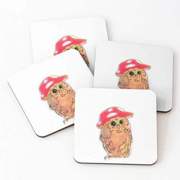 Item preview, Oscar the Owl Wearing mushroom hat – animalzinhats designed and sold by Ashley’sAnimalz.