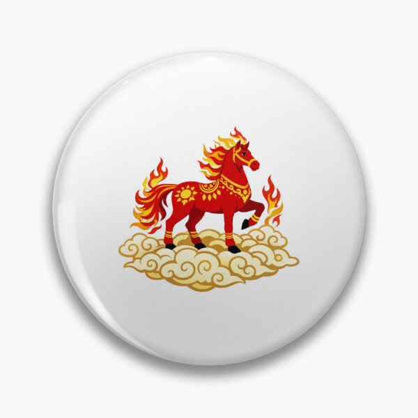 Item preview, Auspicious Fire Horse on Clouds designed and sold by Vendeloc.