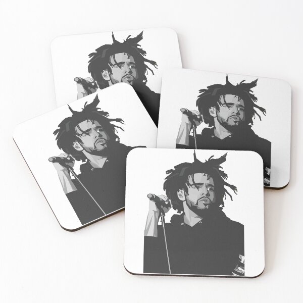 Item preview, J Cole Live Mic  Minimal Rap Portrait Art designed and sold by ftamwb.