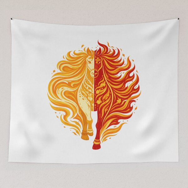 Item preview, Dual Flame Fire Horse Emblem designed and sold by Vendeloc.
