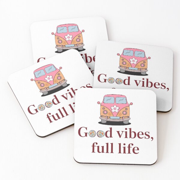Item preview, Retro Hippie Van Good Vibes Full Life designed and sold by VibranPalette.