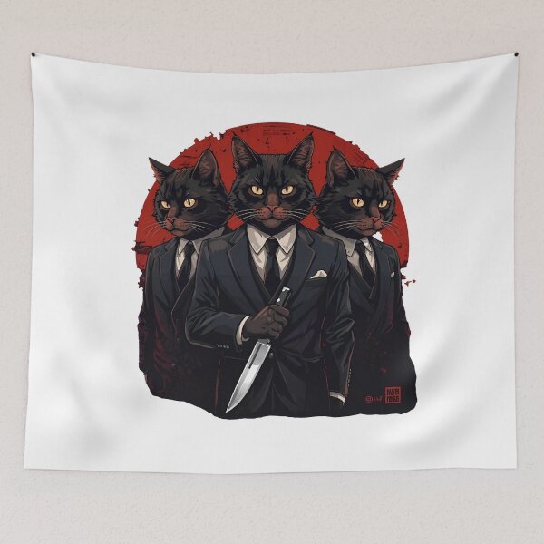 Item preview, Tokyo Street Cats - Badass Black Cat Gang designed and sold by The Grumpy Pet Club.