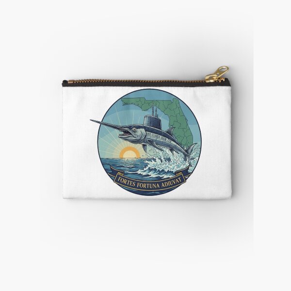 Item preview, USS Florida SSGN 728 Submarine Sticker - Marlin Sub Decal - Navy Motto Fortes Fortuna Adiuvat Vinyl Sticker designed and sold by Warhead Collective.