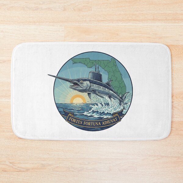 Item preview, USS Florida SSGN 728 Submarine Sticker - Marlin Sub Decal - Navy Motto Fortes Fortuna Adiuvat Vinyl Sticker designed and sold by Warhead Collective.