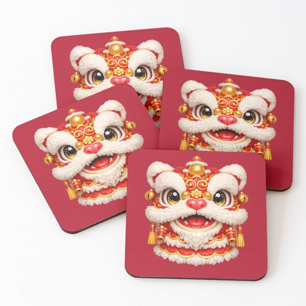 Item preview, Lion Dance Head | Cute Chinese New Year Kawaii Festive Art designed and sold by Moons Studio.